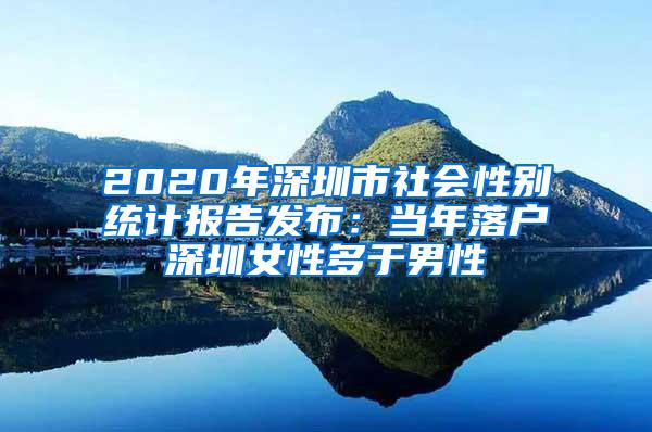 2020年深圳市社会性别统计报告发布：当年落户深圳女性多于男性