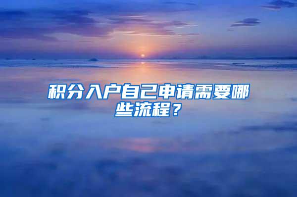 积分入户自己申请需要哪些流程？