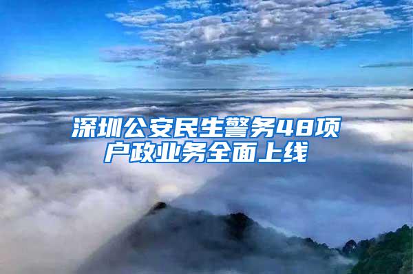 深圳公安民生警务48项户政业务全面上线