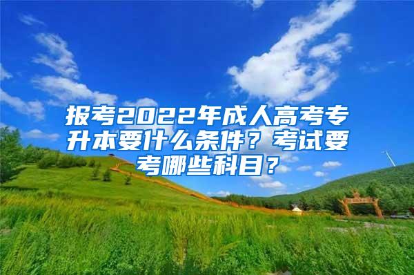 报考2022年成人高考专升本要什么条件？考试要考哪些科目？