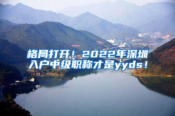 格局打开！2022年深圳入户中级职称才是yyds！