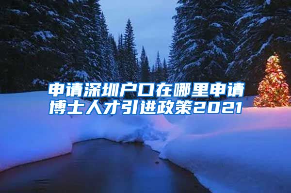 申请深圳户口在哪里申请博士人才引进政策2021