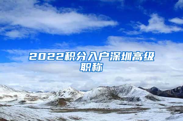 2022积分入户深圳高级职称