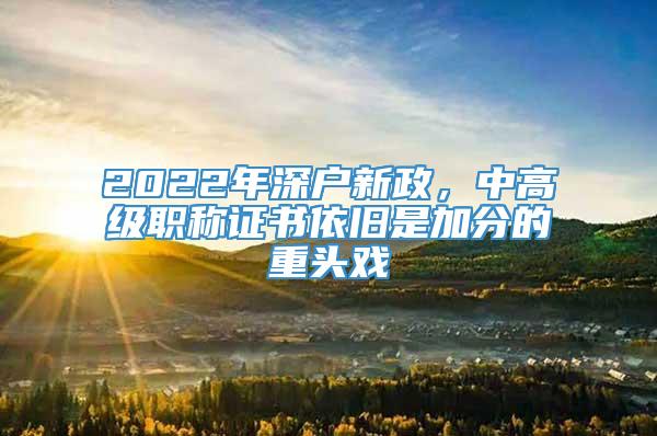 2022年深户新政，中高级职称证书依旧是加分的重头戏