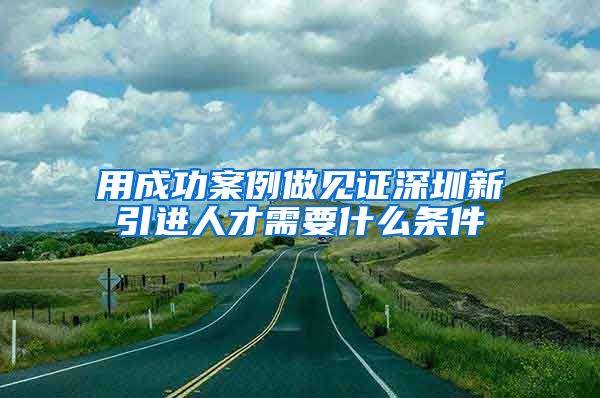 用成功案例做见证深圳新引进人才需要什么条件