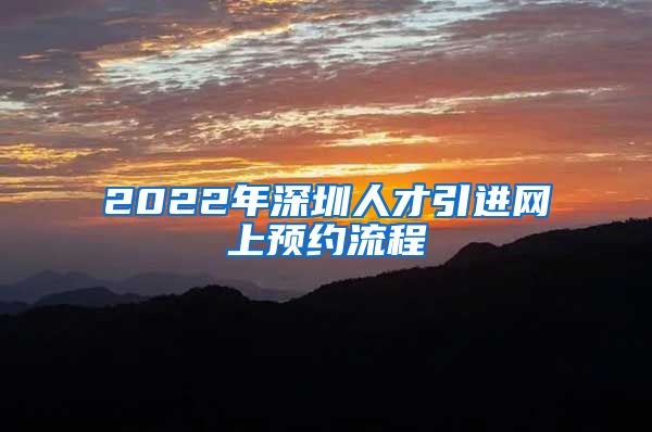 2022年深圳人才引进网上预约流程