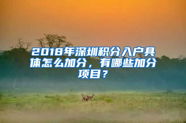 2018年深圳积分入户具体怎么加分，有哪些加分项目？