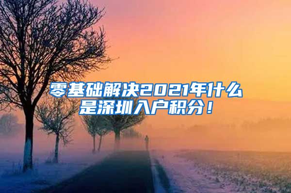 零基础解决2021年什么是深圳入户积分！