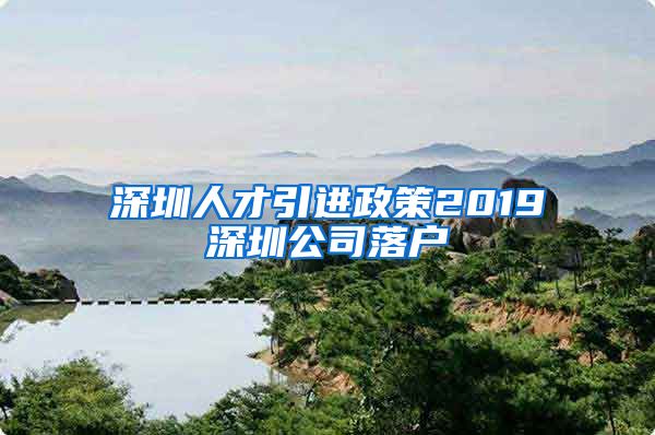 深圳人才引进政策2019深圳公司落户