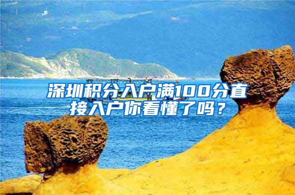 深圳积分入户满100分直接入户你看懂了吗？