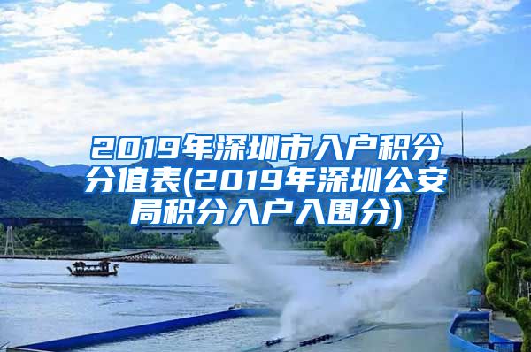 2019年深圳市入户积分分值表(2019年深圳公安局积分入户入围分)