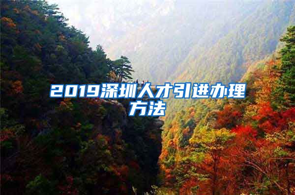 2019深圳人才引进办理方法