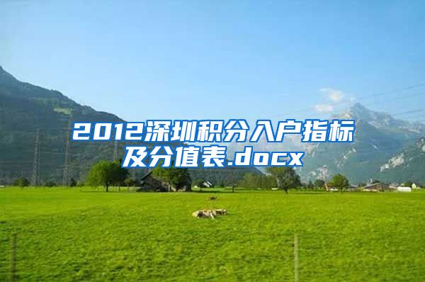 2012深圳积分入户指标及分值表.docx