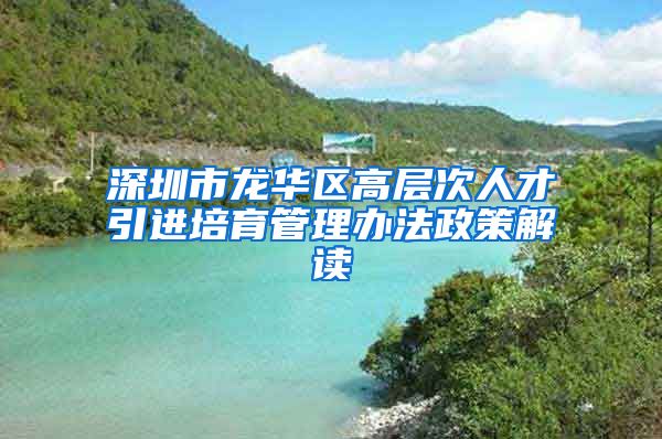 深圳市龙华区高层次人才引进培育管理办法政策解读