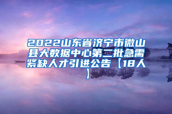 2022山东省济宁市微山县大数据中心第二批急需紧缺人才引进公告【18人】