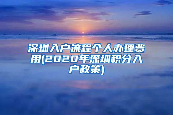 深圳入户流程个人办理费用(2020年深圳积分入户政策)