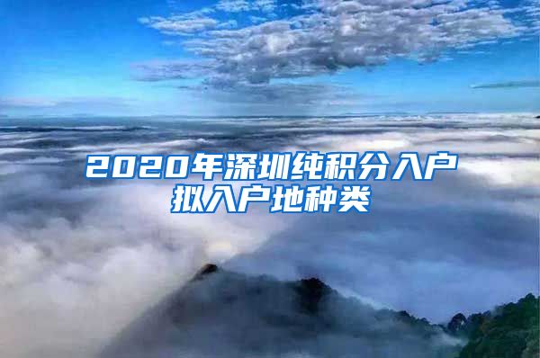 2020年深圳纯积分入户拟入户地种类