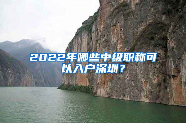 2022年哪些中级职称可以入户深圳？