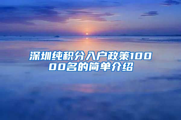 深圳纯积分入户政策10000名的简单介绍