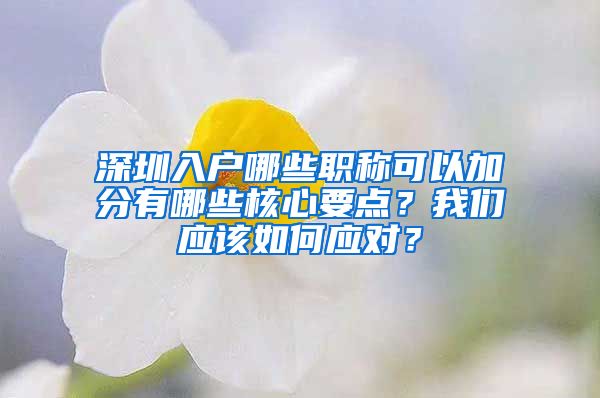 深圳入户哪些职称可以加分有哪些核心要点？我们应该如何应对？