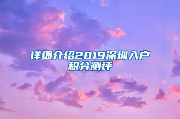 详细介绍2019深圳入户积分测评