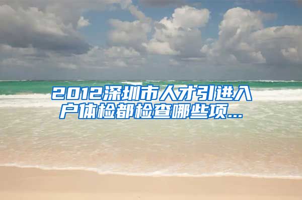 2012深圳市人才引进入户体检都检查哪些项...