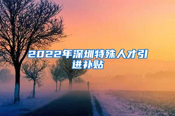 2022年深圳特殊人才引进补贴