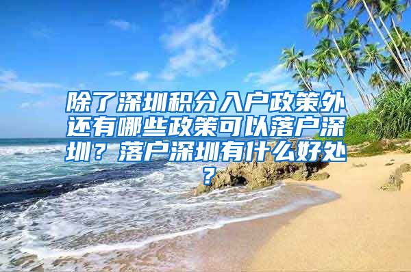 除了深圳积分入户政策外还有哪些政策可以落户深圳？落户深圳有什么好处？