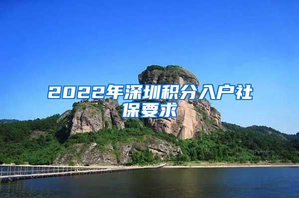 2022年深圳积分入户社保要求