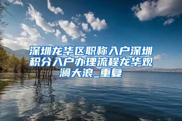 深圳龙华区职称入户深圳积分入户办理流程龙华观澜大浪_重复