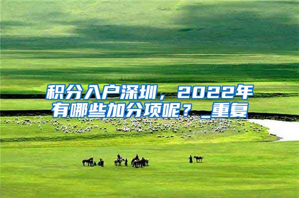 积分入户深圳，2022年有哪些加分项呢？_重复