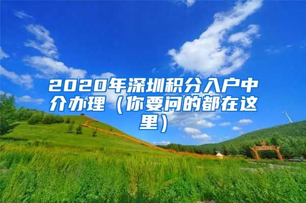 2020年深圳积分入户中介办理（你要问的都在这里）