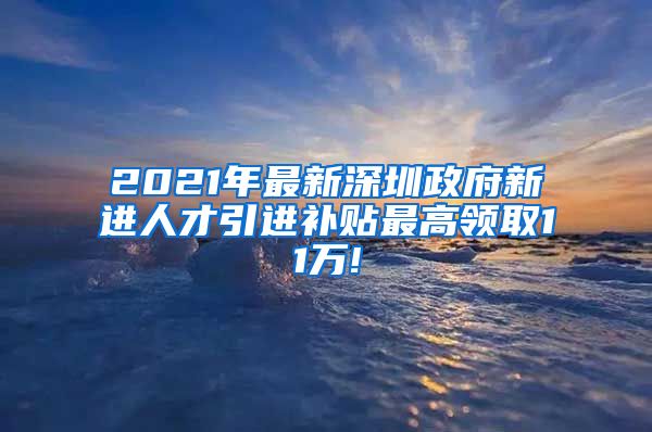 2021年最新深圳政府新进人才引进补贴最高领取11万!
