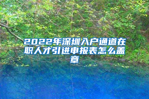 2022年深圳入户通道在职人才引进申报表怎么盖章