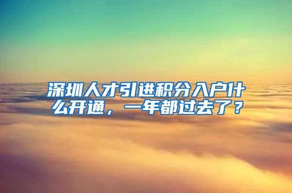 深圳人才引进积分入户什么开通，一年都过去了？