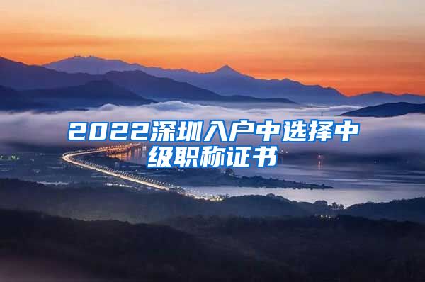 2022深圳入户中选择中级职称证书