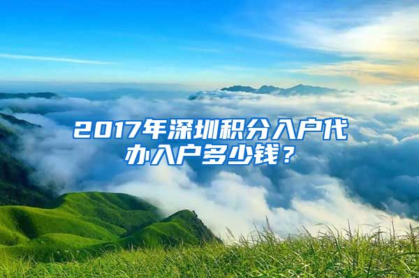 2017年深圳积分入户代办入户多少钱？