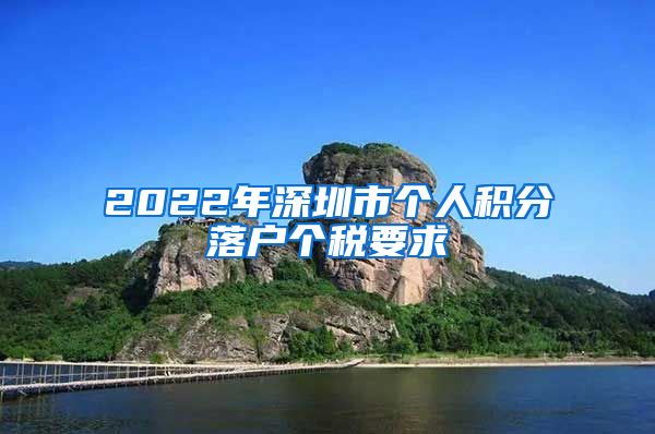 2022年深圳市个人积分落户个税要求