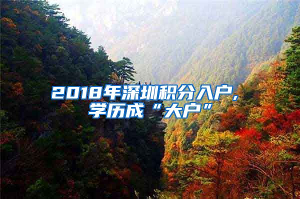 2018年深圳积分入户, 学历成“大户”