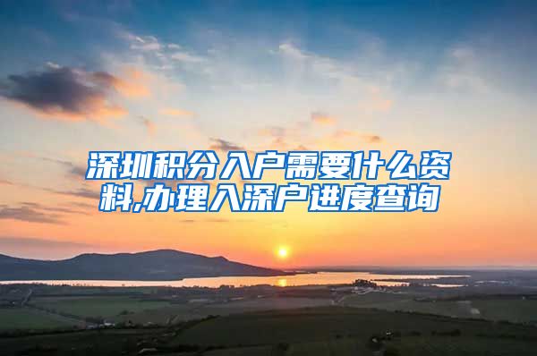 深圳积分入户需要什么资料,办理入深户进度查询