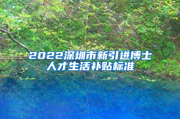 2022深圳市新引进博士人才生活补贴标准