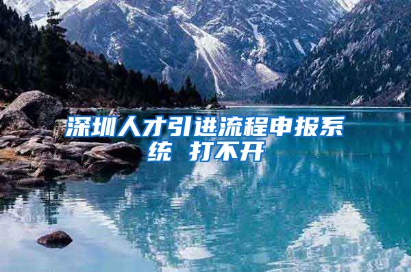 深圳人才引进流程申报系统 打不开