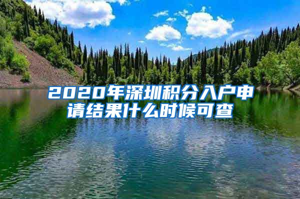 2020年深圳积分入户申请结果什么时候可查