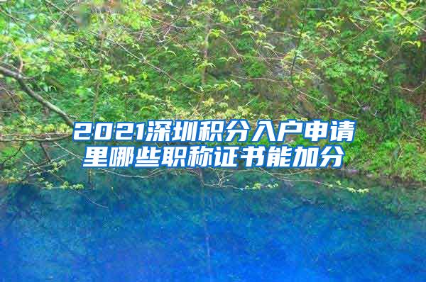 2021深圳积分入户申请里哪些职称证书能加分