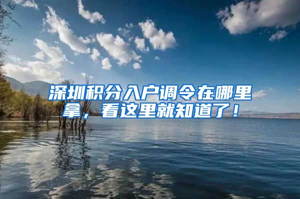 深圳积分入户调令在哪里拿，看这里就知道了！