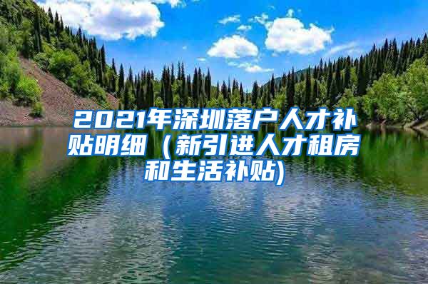 2021年深圳落户人才补贴明细（新引进人才租房和生活补贴)