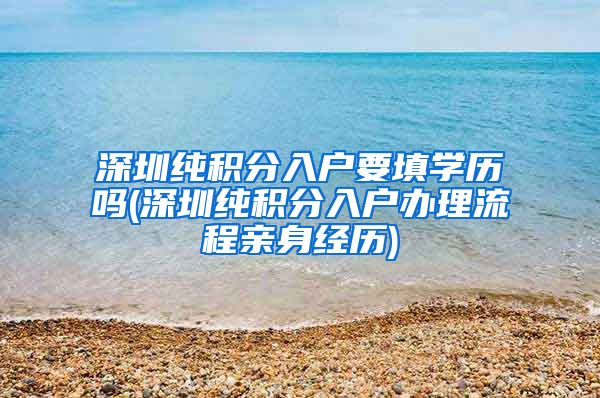 深圳纯积分入户要填学历吗(深圳纯积分入户办理流程亲身经历)