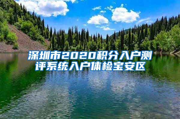 深圳市2020积分入户测评系统入户体检宝安区