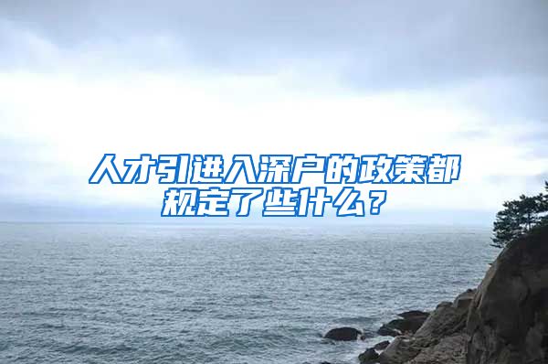 人才引进入深户的政策都规定了些什么？