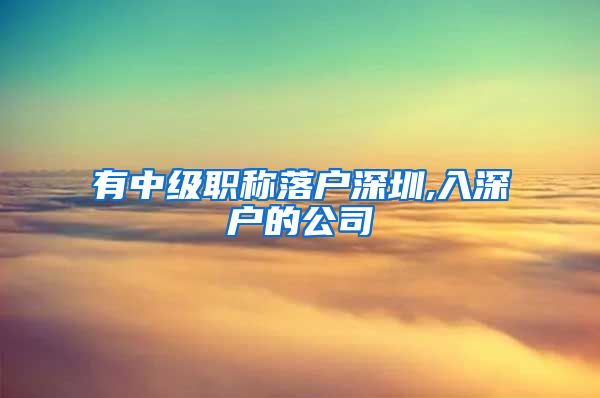 有中级职称落户深圳,入深户的公司